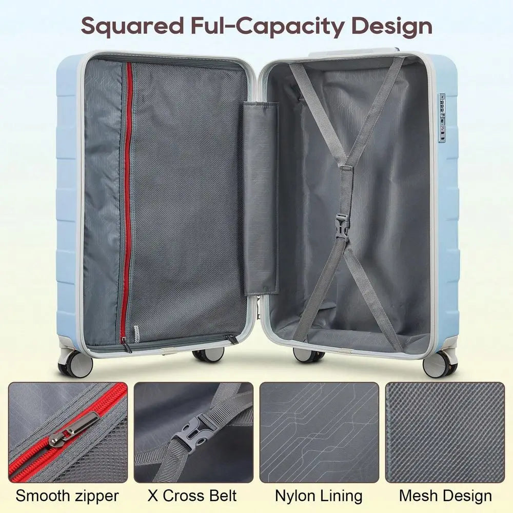 Carry On Luggage, 20 In CarryOn Suitcase With Spinner Wheels,Hardside 3PCS Set With TSA Lock