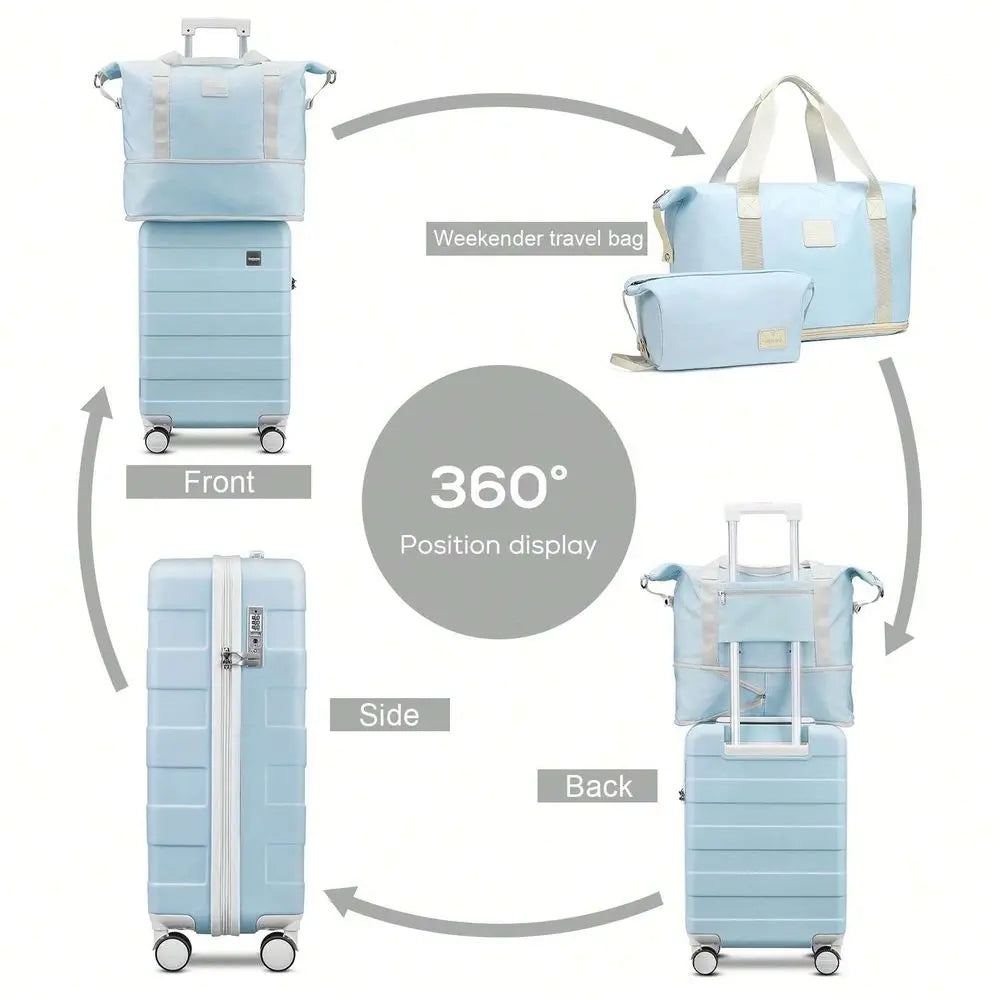 Carry On Luggage, 20 In CarryOn Suitcase With Spinner Wheels,Hardside 3PCS Set With TSA Lock