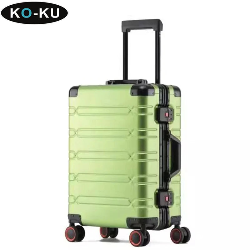 KO-KU All Aluminium Magnesium Alloy Suitcase Business Trolley Case Women 20 inch Boarding Box 24/29 inch Suitcase on Wheels