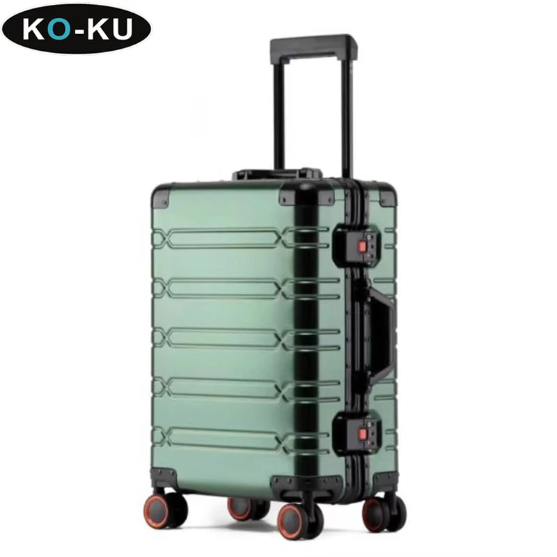 KO-KU All Aluminium Magnesium Alloy Suitcase Business Trolley Case Women 20 inch Boarding Box 24/29 inch Suitcase on Wheels