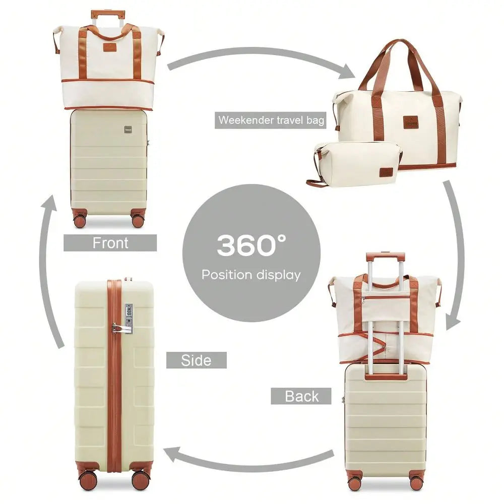 Carry On Luggage, 20 In CarryOn Suitcase With Spinner Wheels,Hardside 3PCS Set With TSA Lock